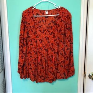 Old Navy Floral Boho Peasant Top